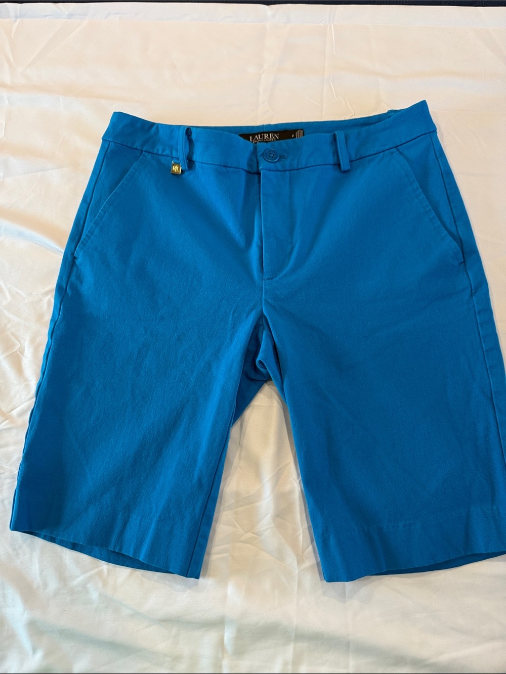 Lauren Ralph Lauren Bright Blue Men's Flat Front Chino Shorts